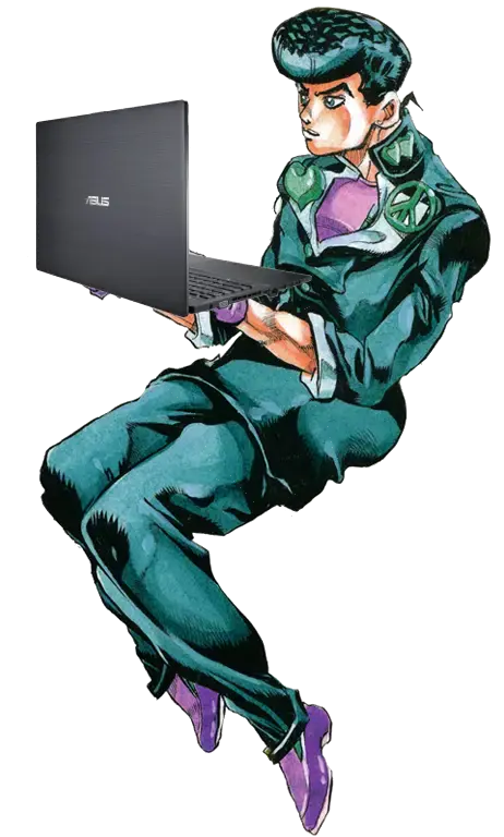 josuke with a laptop